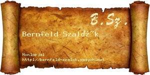 Bernfeld Szalók névjegykártya